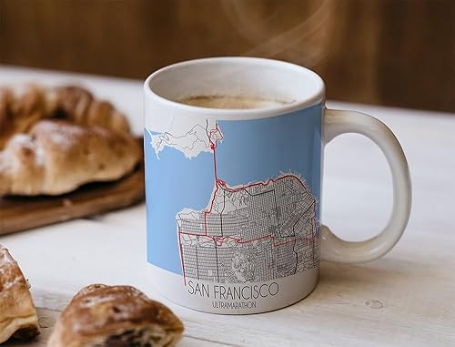 Miniatura 387 de TJ Originals Marine Corps Trail - Taza de café de cerámica de 11 onzas, regalos motivacionales para hombres, recuerdo de camino de maratón, regalo