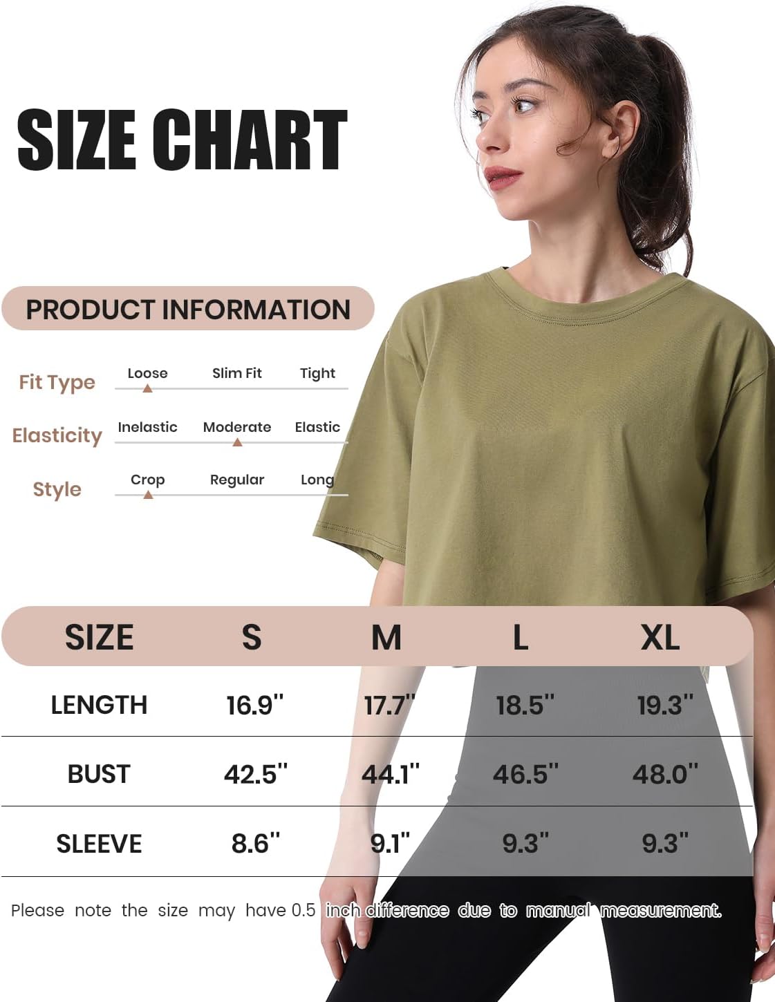 Cosy Pyro 4-Pack Women's Cotton Crop T-Shirts Short Sleeve Solid Cropped Athletic Top Round Neck Casual Workout Yoga Tees - Image 5