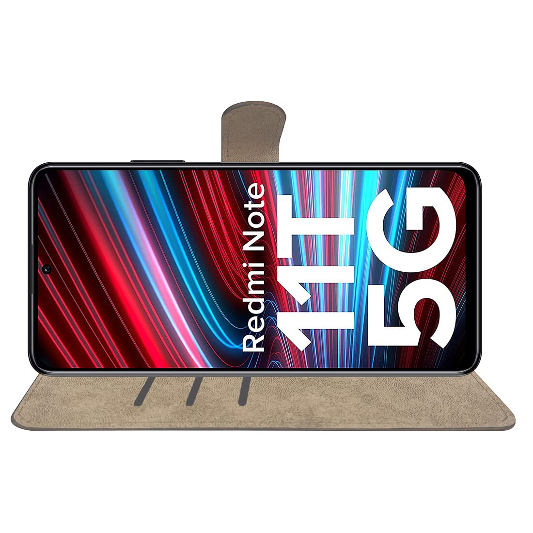 Leather Flip Cover for Redmi Note 11T 5G / Poco M4 Pro 5G - Brown -4 Leather Flip Cover for Redmi Note 11T 5G / Poco M4 Pro 5G - Brown -4