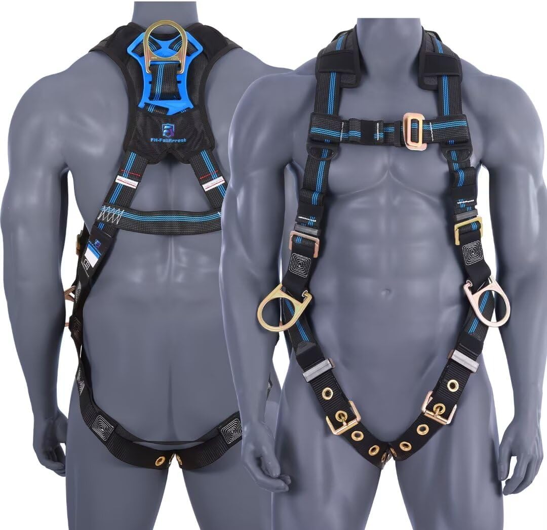 Safety Harness Fall Protection,Fall Arrest Roofing Harness Safety Kit For Work Approved OSHA ANSI（M/L）