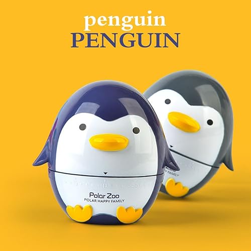 Miniatura 2 de Temporizadores de pingüinos de dibujos animados lindos 60 minutos de cocina mecánica temporizador de cocina reloj contadores de alarma ruidosos mini