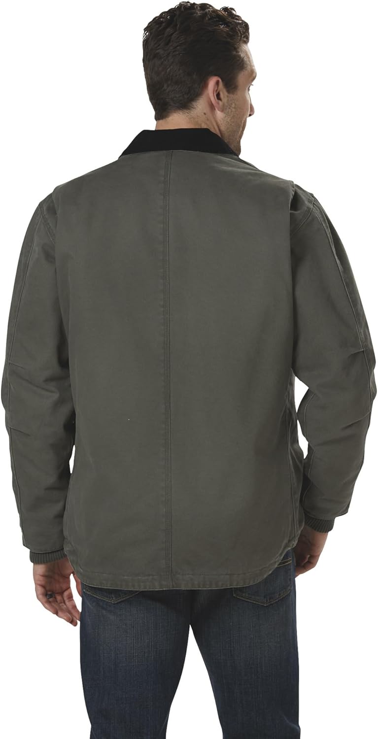 Gravel Gear Men's Washed Duck Chore Coat - Moss, Large