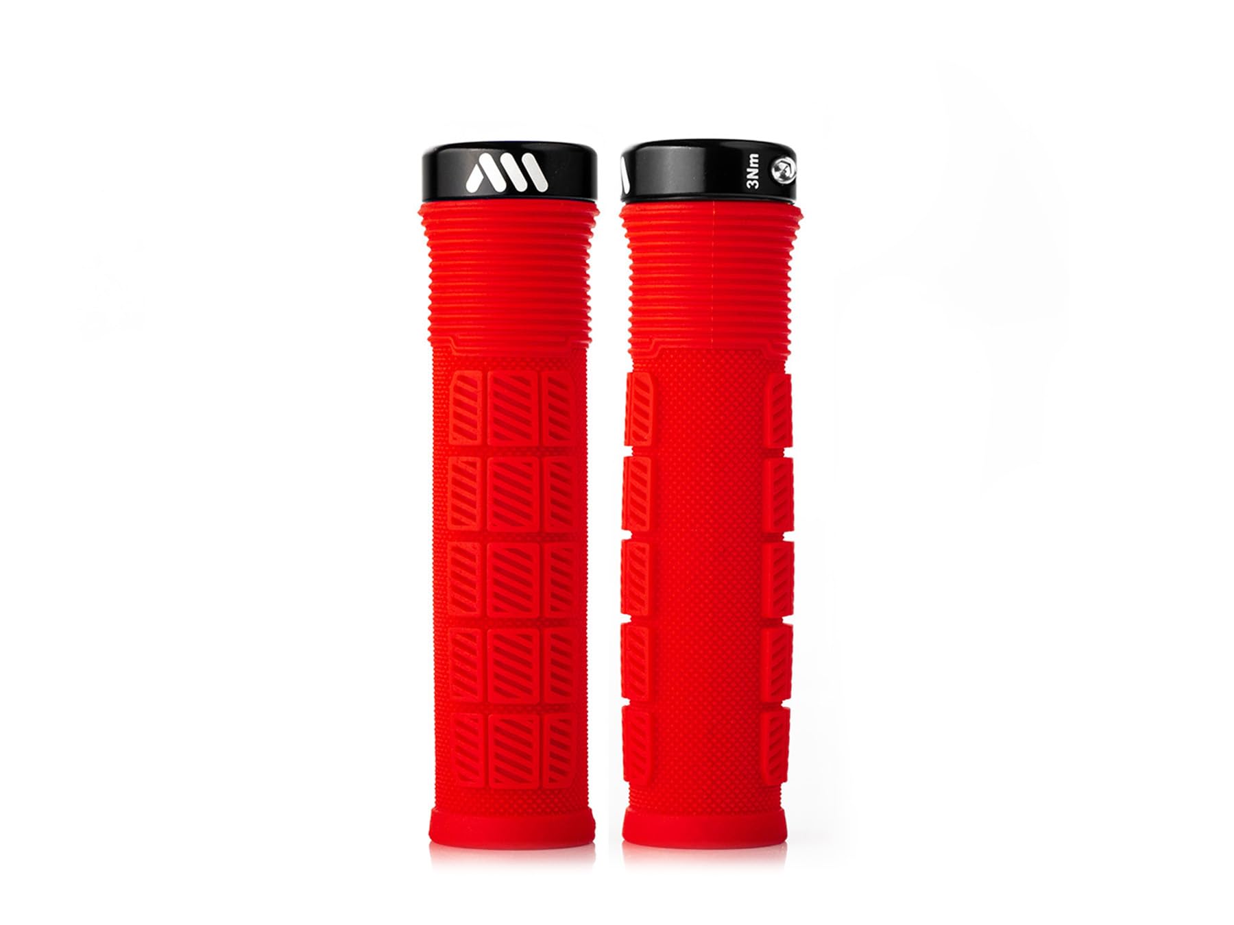All Mountain Style AMS Rise Bicycle Lock-on Handlebar Grips, Red