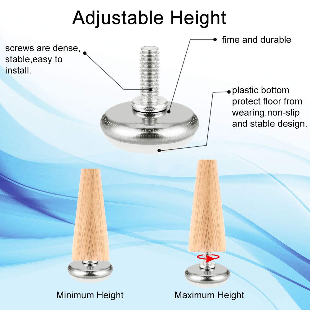 GOLRISEN Furniture Screw Feet Pads 30 Pack Furniture Levelers