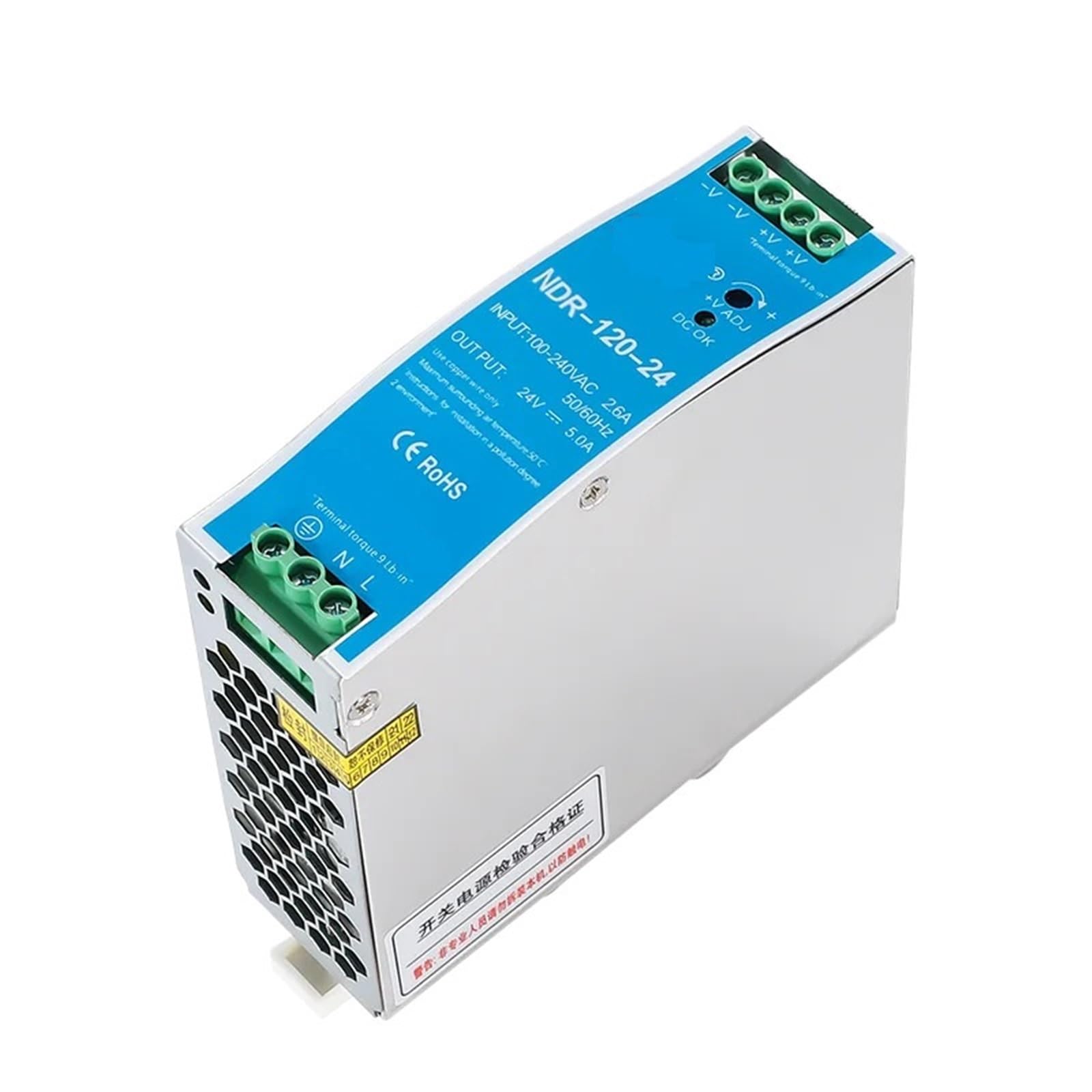 Alimentation à découpage rail DIN 75W 120W 12V 24V 48V NDR-75-12 NDR-120