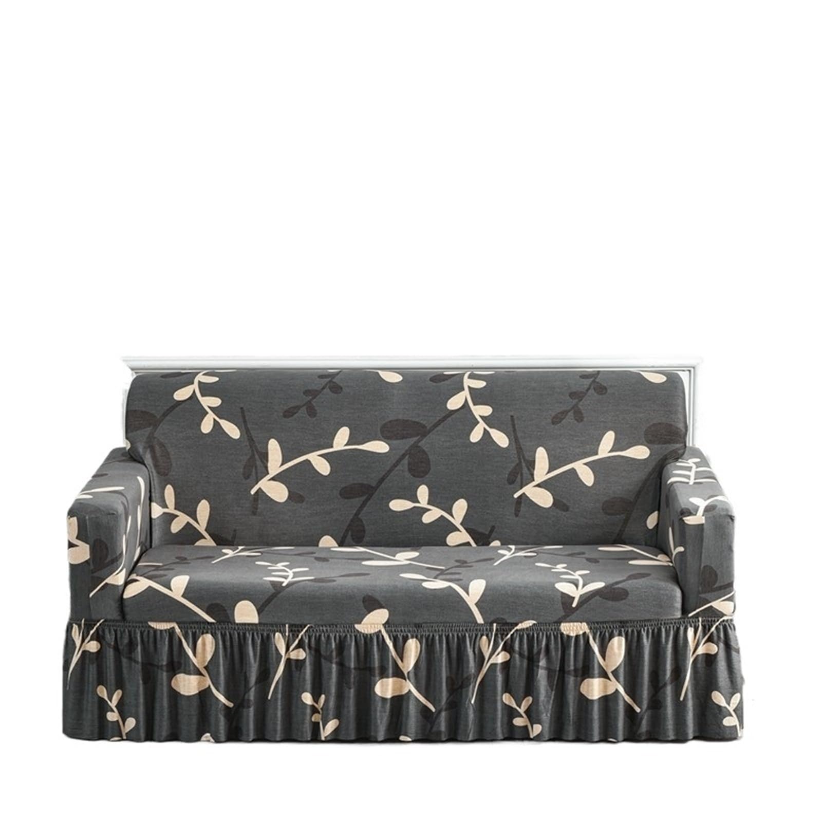 GCYEIDMA Skirt Sofa Cover 1pc Geometric Printed Seat Sofa Skirt Protector Stretch Couch Cover(Color 4,M (145-185cm))