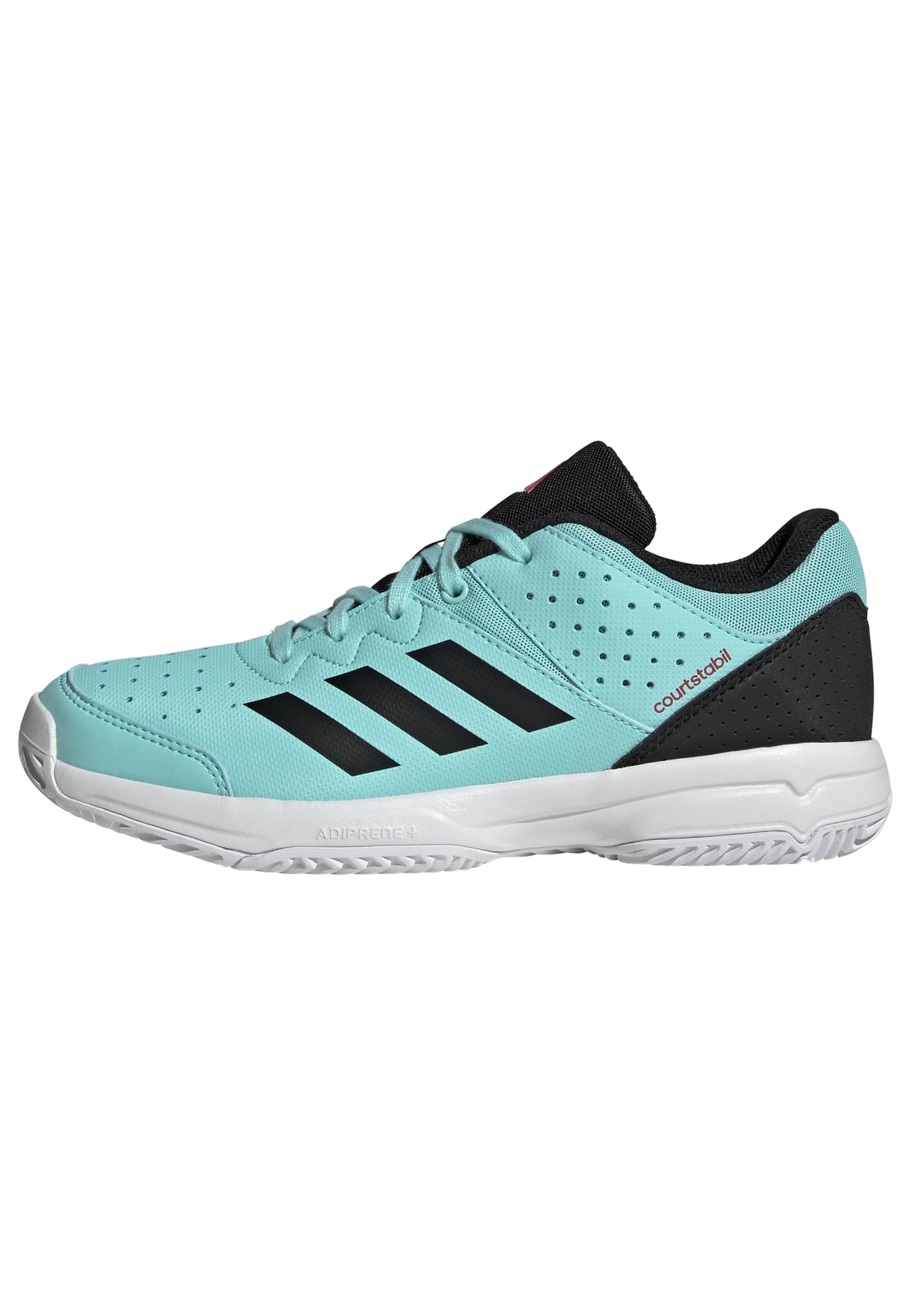 adidas Unisex Kids Court Stabil Shoes, Flash Aqua/core Black/FTWR White, 3.5 UK