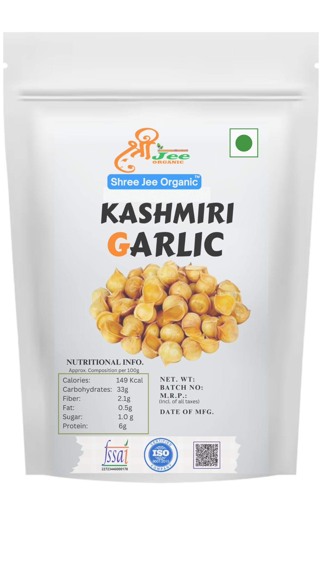 Shree Jee Organic Dry Kashmiri Garlic (100 grams), Premium Single Clove Garlic from the Himalayas, A Taste of Tradition Lehsun - Image 2 thumbnail