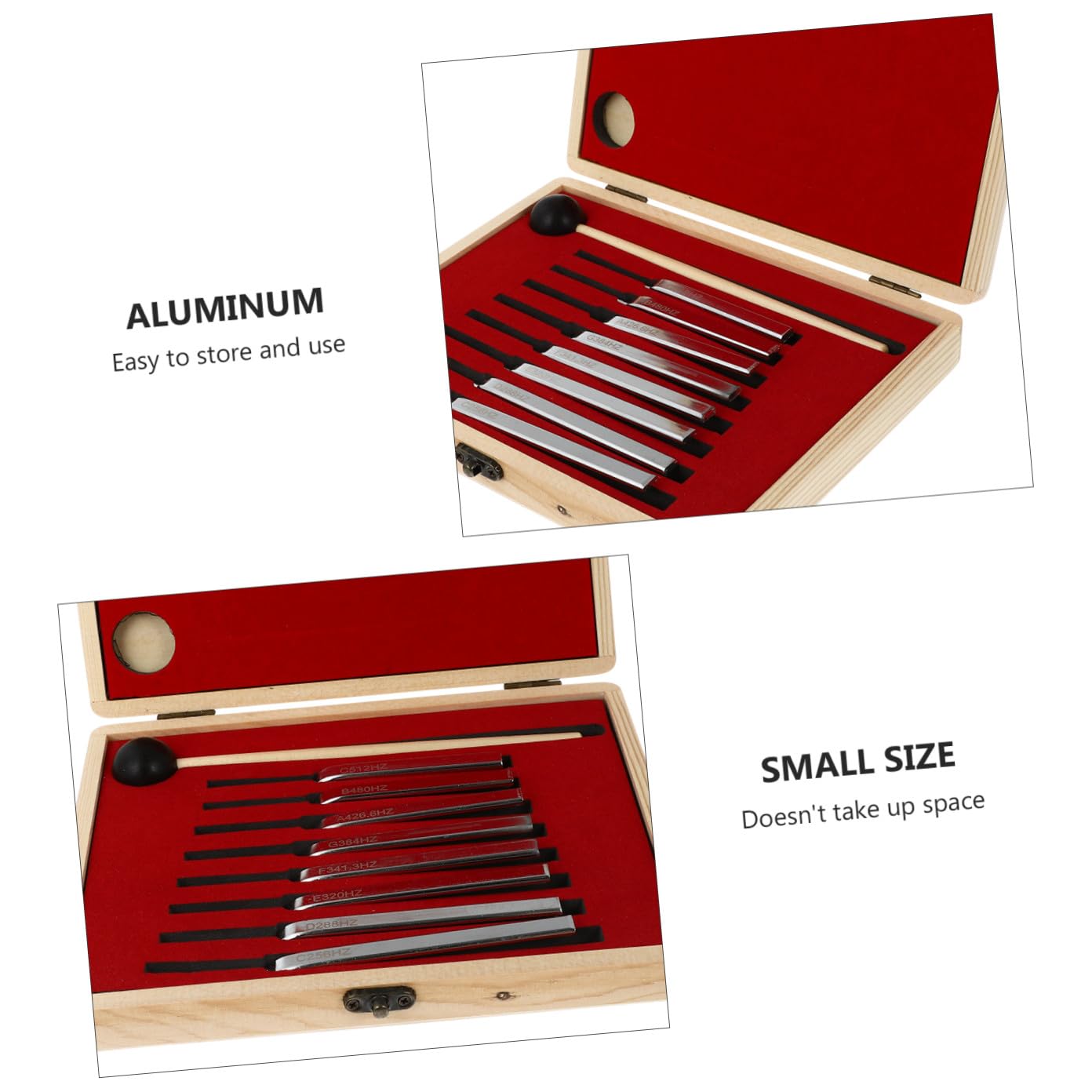 FRCOLOR Einfache Stimmgabel aus Aluminium 8 Stück für Gitarre Violine Cello Musikinstrumente Stimmgerät Tragbar Langlebig Präzise Stimmung