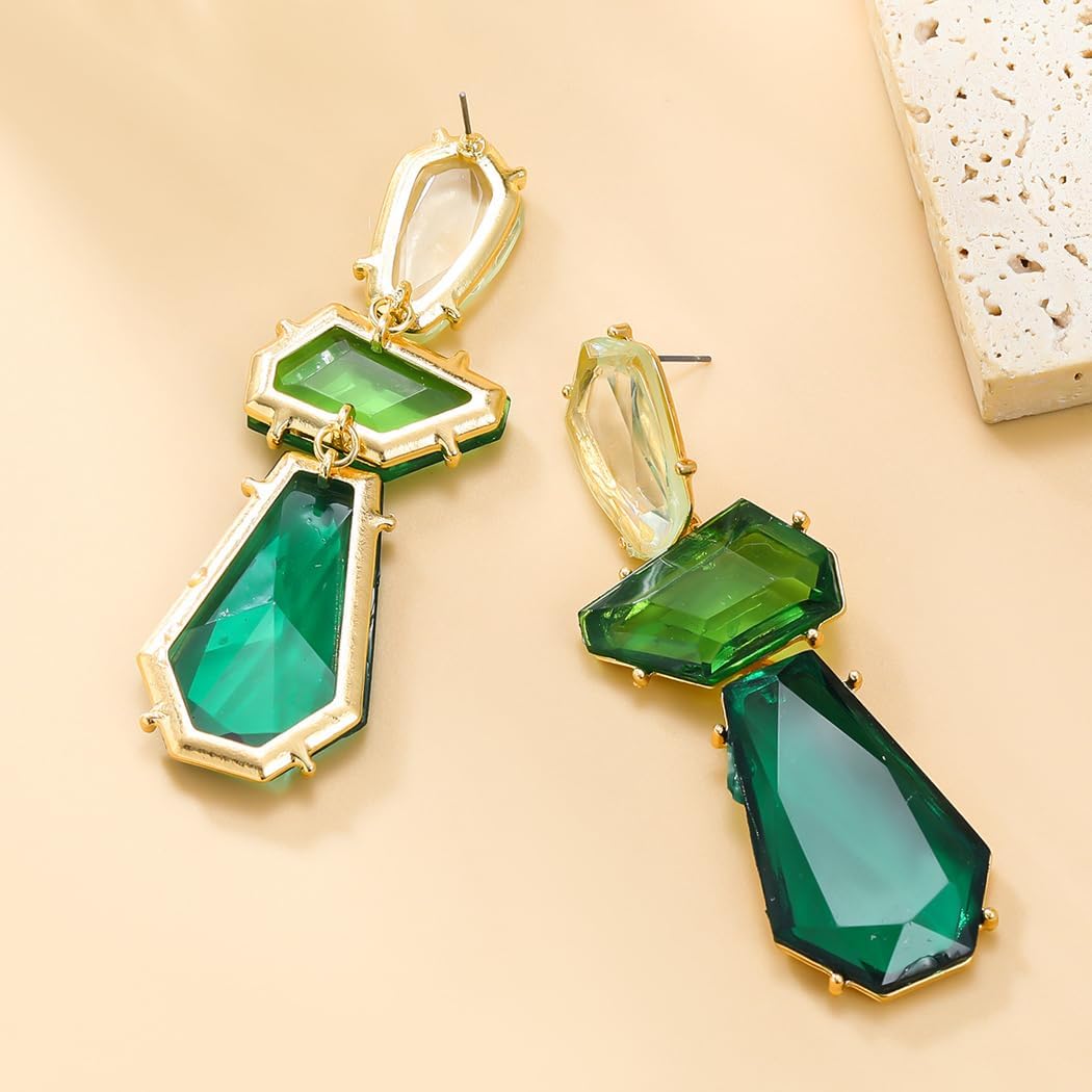 Sparkling Colorful Resin Dangling Earrings for Women Irregular Geometric Resin Drop Dangle Earrings Exaggerated Statement EverydayJewelry Gifts - Image 6