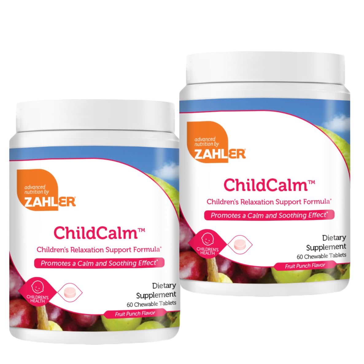 Zahler ChildCalm, Kosher Fruit Punch Chewable Magnesium for Kids - Natural Calm, Mood Support, and Relaxation - Calming Kids Magnesium Supplement Childrens Magn