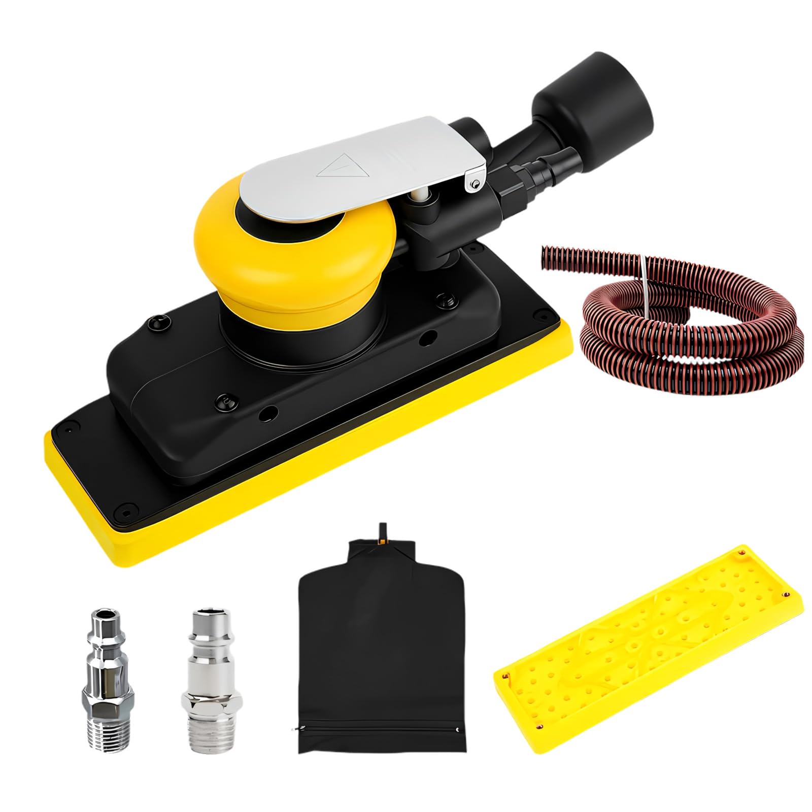 Msioytog B 12000Rpm Rectangular Air Sander Pneumatic Random Orbital Sander For Car Repair And Woodworking Applications Random Orbital Power Tool