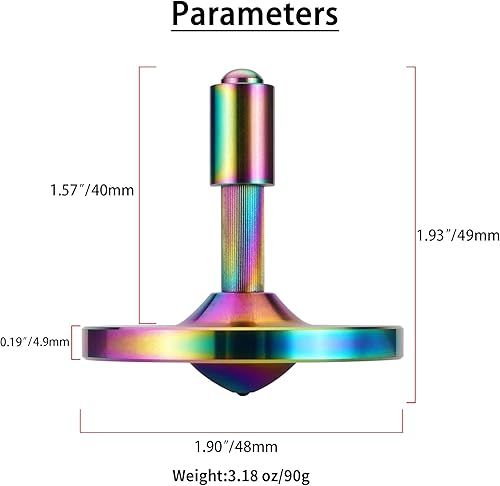Miniatura 2 de CHEETOP Parte superior giratoria de cuerda de precisión, giroscopio de escritorio de metal de acero inoxidable de alto rendimiento, juguetes de