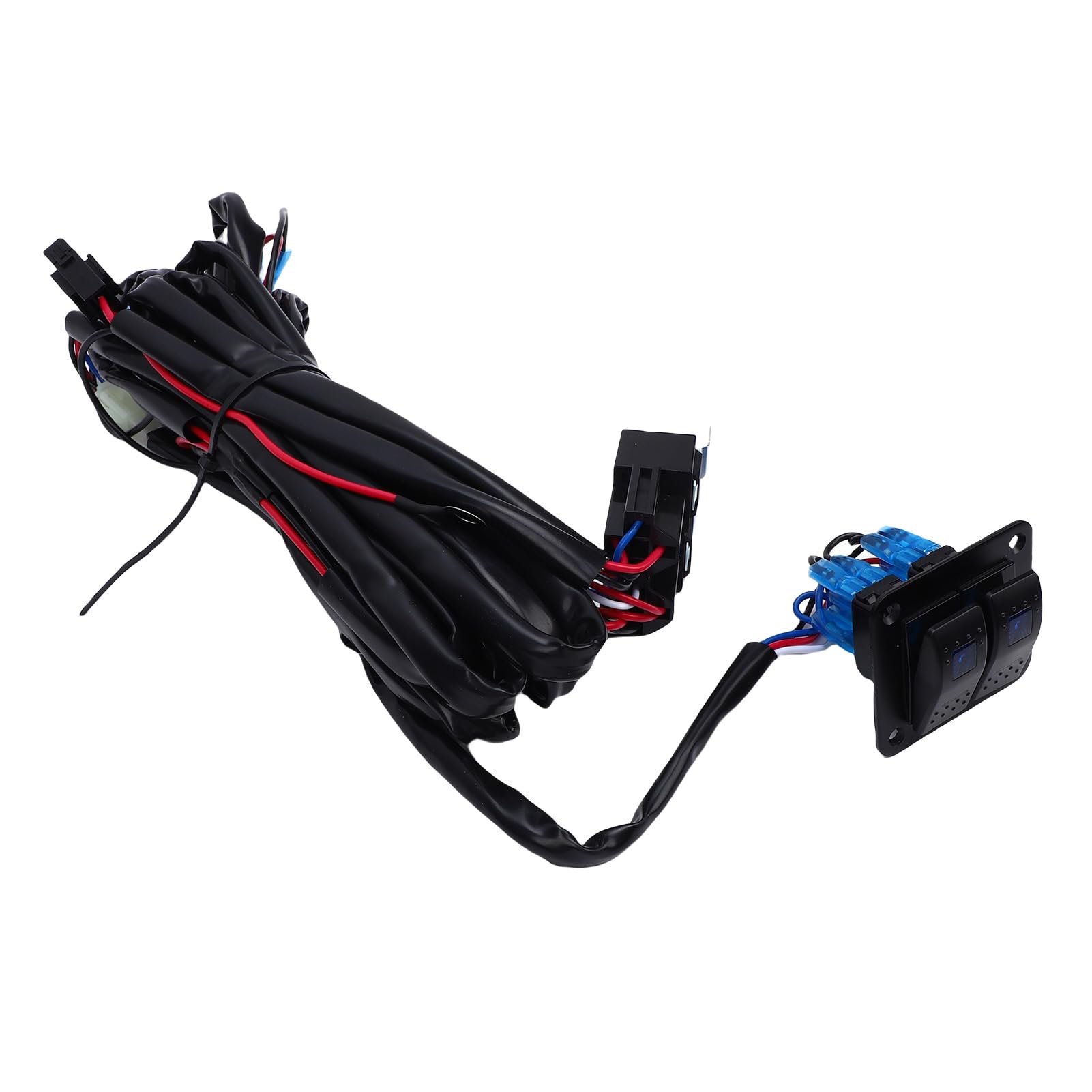 Tissting Kit Cableado Interruptor 2 Posiciones 16AWG Para Luces LED - Conjunto De Cableado De /9.84ft Con Fusible Y Relé Para Automóvil, Barco, Caravana