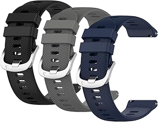 HUABAO 22mm Watch Strap Compatible with Garmin forerunner 255,Adjustable Silicone Sports Wristband Replacement Band for Garmin forerunner 255 Smart Watch (black+grey+blue)