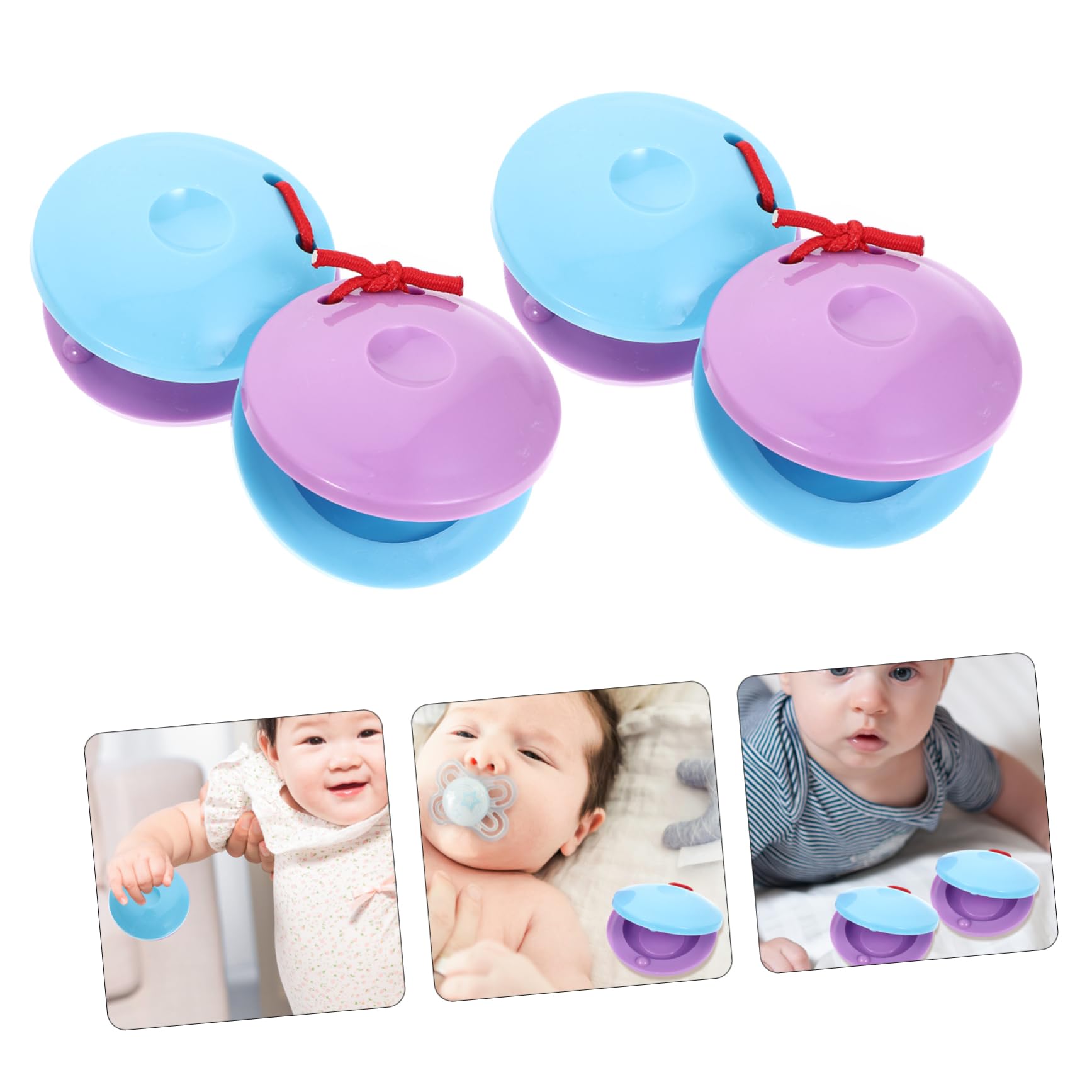 GOOHOCHY 8 Pack Boys and Girls Castanets Plastic Children's Musical Instruments Set Toddler Bongos for Boys and Girls Colorful Castanets for Children