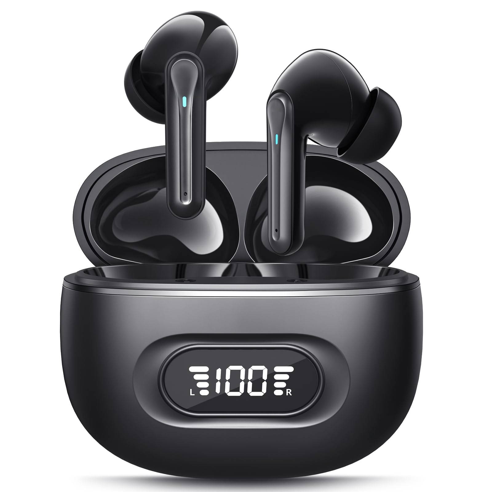 Auriculares Inalámbricos Bluetooth, 46H Auriculares Bluetooth 5.3 HiFi Estéreo con 4HD Mic y Cancelacion Ruido ENC, Cascos Inalambricos Bluetooth IP7 Impermeable, Carga Rápida USB-C