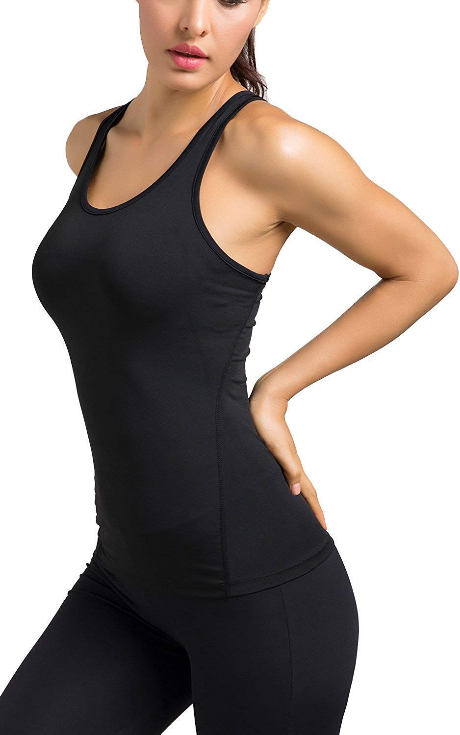 Women's Sleeveless Loose Fit Racerback Yoga Workout Tank Top