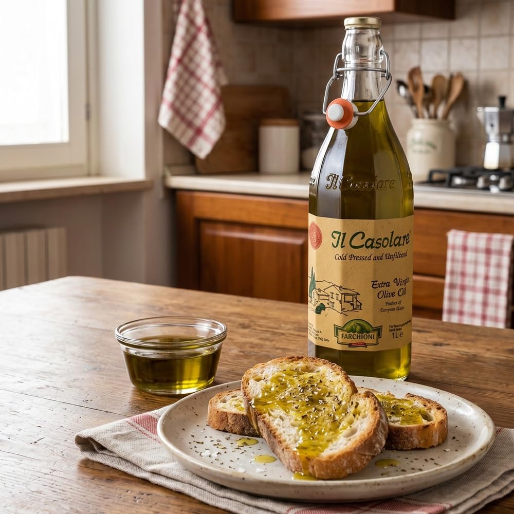 Farchioni Il Casolare - Huile d'Olive Extra Vierge - Extraction à froid - Non Filtrée - 1 Litre | Extraction à froid | Non Filtrée