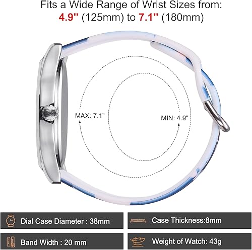 Miniatura 7 de Reloj de enfermera para mujer, relojes impermeables, camuflaje azul, Camuflaje azul, 3-3. Camuflaje azul