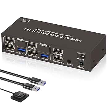 ✨即購入ok✨デュアルモニター HDMI KVM 切替器 4K@60Hz ✨即購入ok✨デュアルモニター HDMI KVM 切替器 4K@60Hz