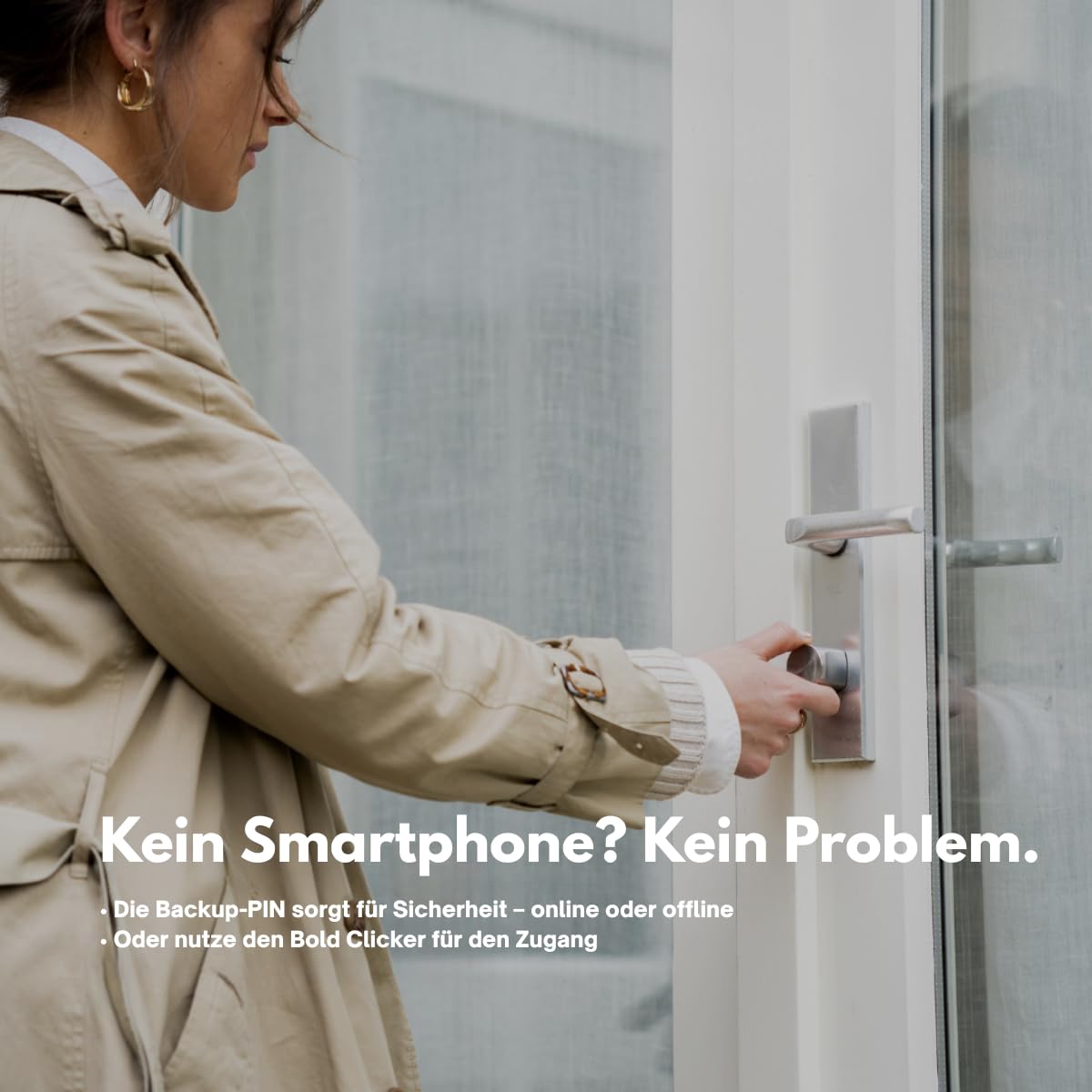 Bold – Elite Smart Lock Zylinder SX33 – Intelligentes Türschloss ohne Schlüssel – Bluetooth & WLAN – Einfache Installation – App-Steuerung – Silber
