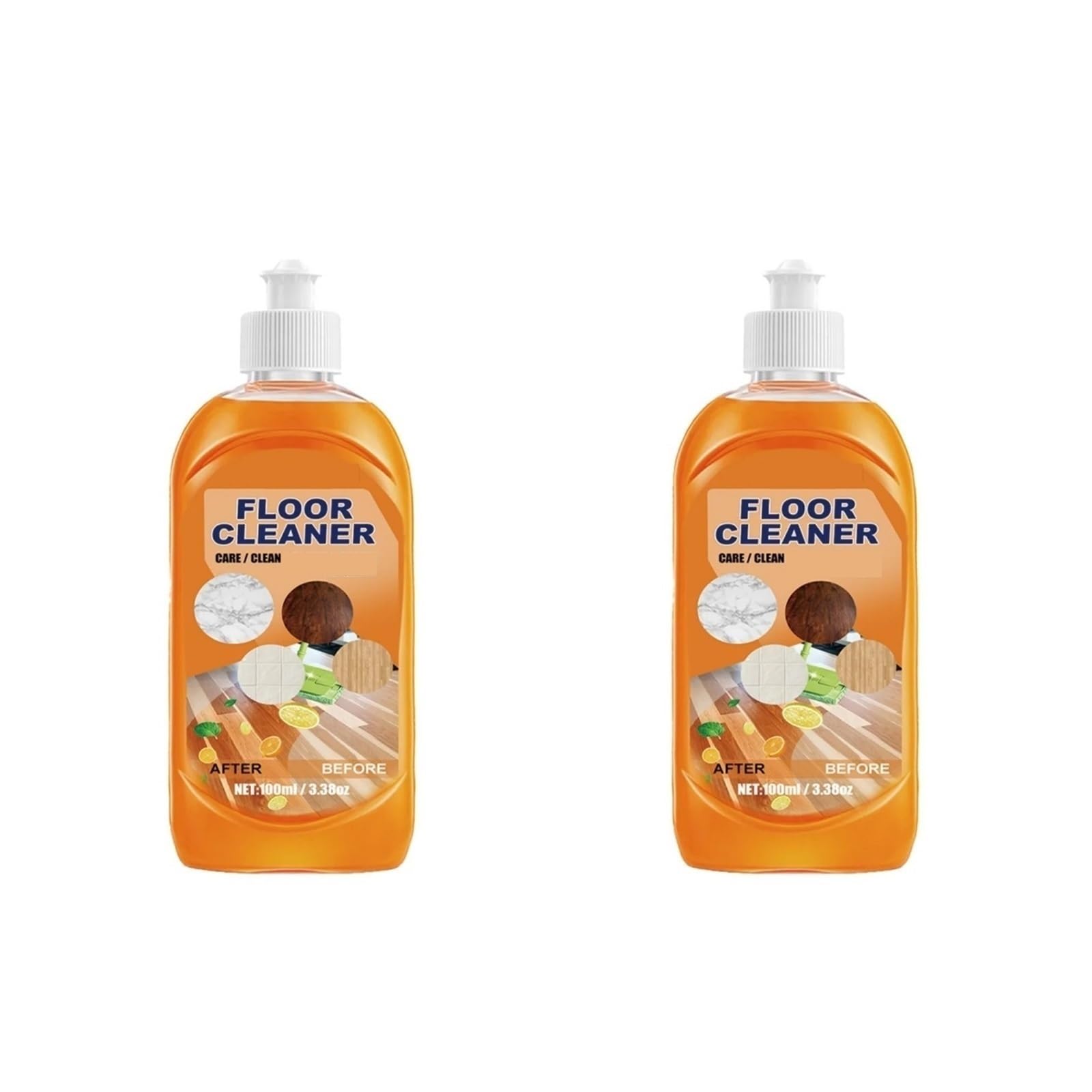 TELoni aspiradora Limpiador De Pisos, Eliminador De Manchas Fuertes, Eliminador De Sarro, Abrillantador, Limpiador De Baldosas De Cerámica, Limpieza Y Pulido De Pisos De Madera(Orange-2 pcs)