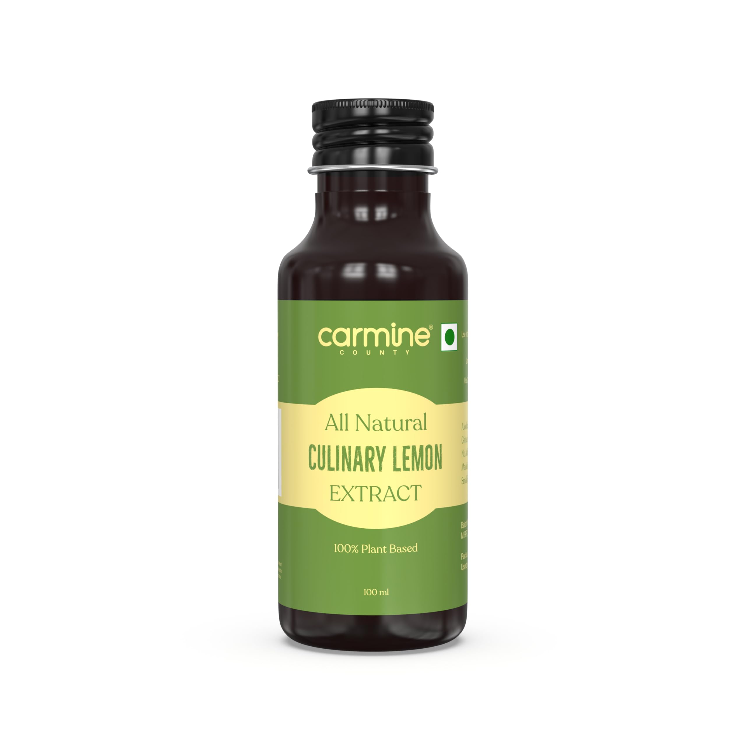 Sponsored Ad - Carmine County All-Natural Pure Lemon Extract | 100ml | Premium Quality | No Artificial Flavors | Organic Lemon Flavor | Culinary Grade for Baking, Cooking, Beverages & Desserts