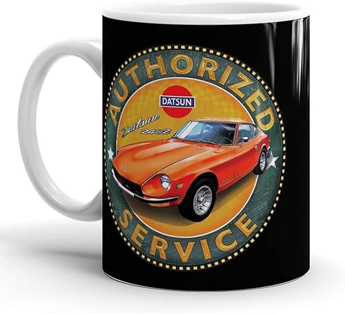 Tazas blancas Datsun Tazas 240z Travel Japón Servicio de cerámica para té cumpleaños 11 onzas o 15 onzas regalos para amigos familiares compañeros