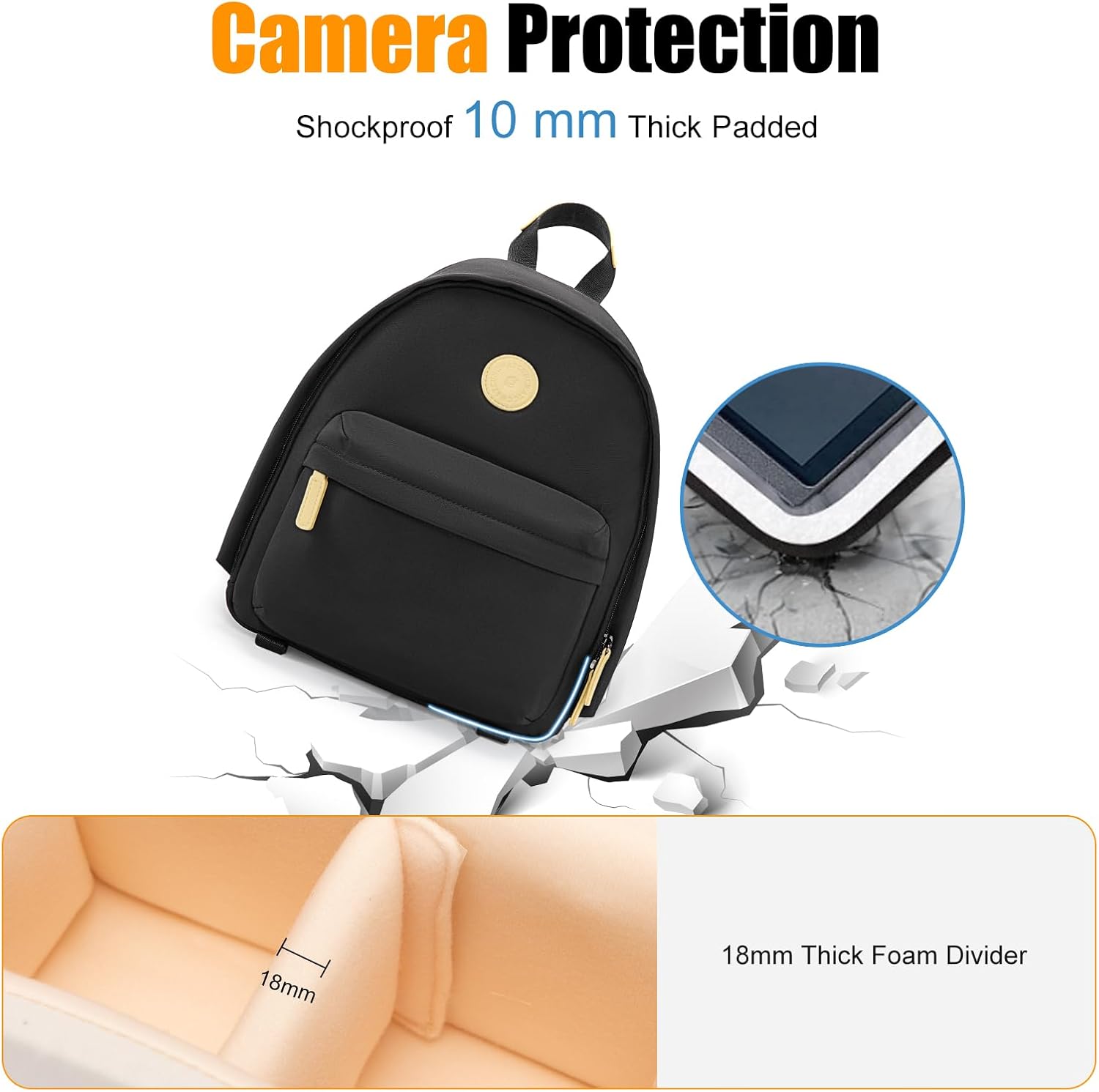 Cwatcun Camera Backpack Bag Small for Women,Fashion DSLR Camera Bag with Tripod Strap Laptop Compartment and Padded Dividers Lightweight Photograhy Cute Backpack Case for Cameras Accessories - Image 6