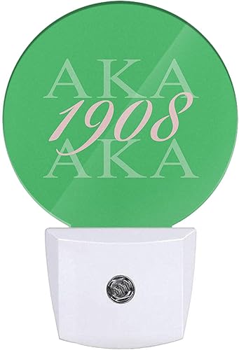 EKOBLA Aka 1908 Luz nocturna LED rosa verde simple letras creativas AKA lámpara de noche del anochecer al amanecer sensor automático para el hogar,