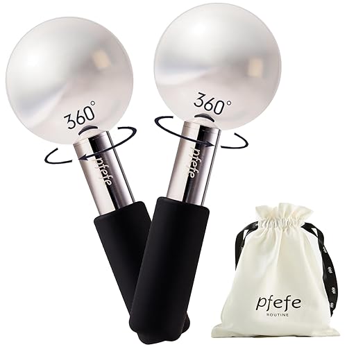 Miniatura 9 de Globos de hielo giratorios de 360 grados para cara y ojos, varillas de acero inoxidable irrompibles para rutinas de belleza, tratamientos faciales
