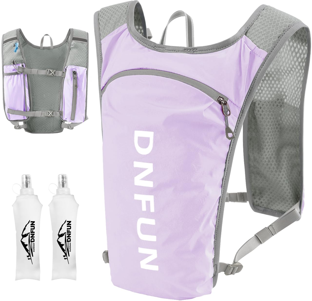 DNFUN Laufweste Damen Herren,verstellbare Trinkweste mit 1.5L Trinkflasche,5L Running Vest Trinkrucksack für Laufen,Jogging