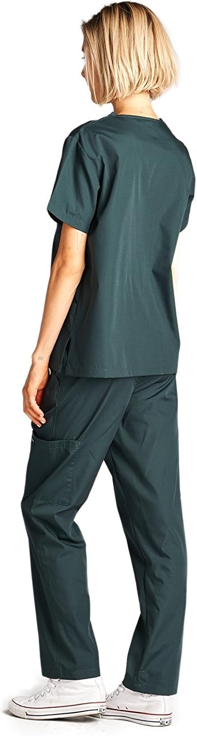 Dagacci Scrubs Medical Uniform Women and Man Scrubs Set Medical Scrubs Top and Pants: Medical Scrubs Apparel Sets: Clothing, Shoes & Jewelry