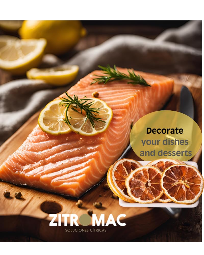 90g Getrocknete Zitronescheiben|Dehydrierte grüne Zitrone als Dekoration für Weihnacht, Glühwein, Getränke, Tee, Backen|Getrocknete fruchtscheiben für Cocktails, Gin 100% Natürliche Qualität