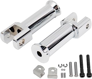 Footpeg Supports,Passenger Foot Rest Brackets Compatible with Harley Softail Deluxe Fat Boy Heritage Sport Glide Softail Slim Street Bob Breakout Low Rider Models 2018-2026 (Chrome)