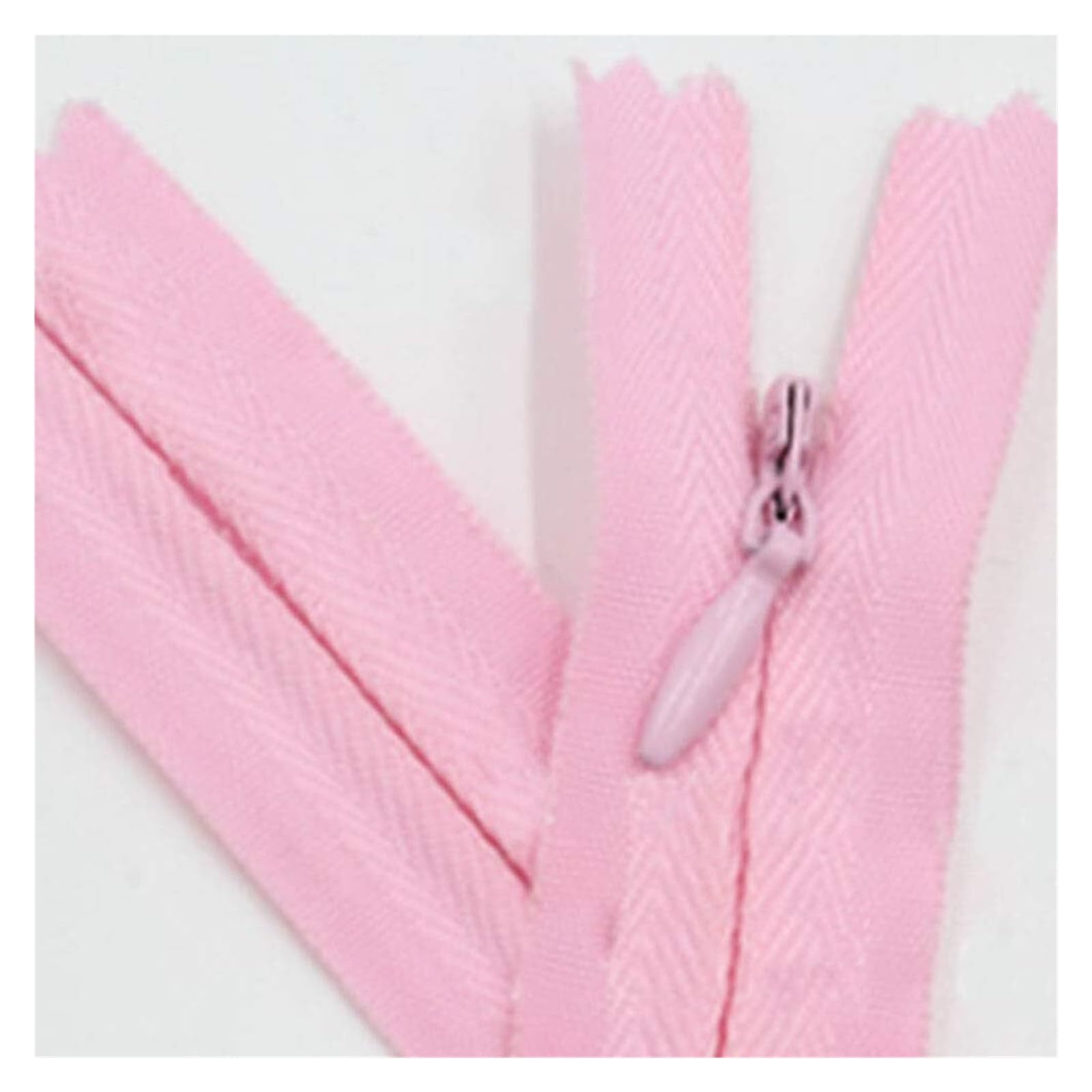 dfEDRd Nylon Coil Zipper by The Yards, 10pcs/Bag 28cm-60cm NO.3 Long Invisible Zippers Clothes Accessory(Light Pink,35cm)