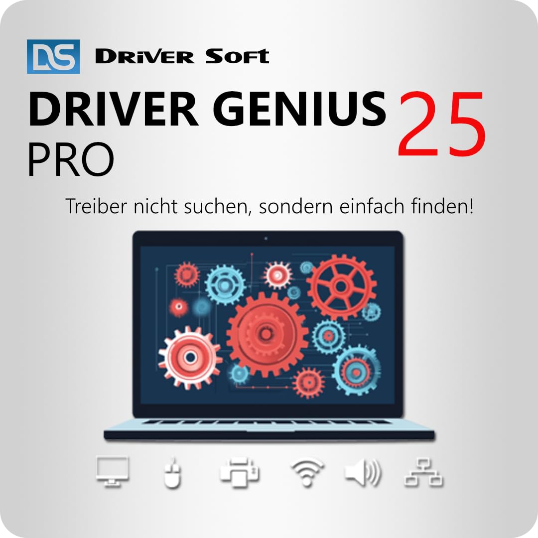 Driver Genius 25 Pro - Automatische Treiber-Updates & Systemübertragung für Windows PCs | Pro | 3 Gerät | 1 Benutzer | 1 Jahr | PC Aktivierungscode per Email