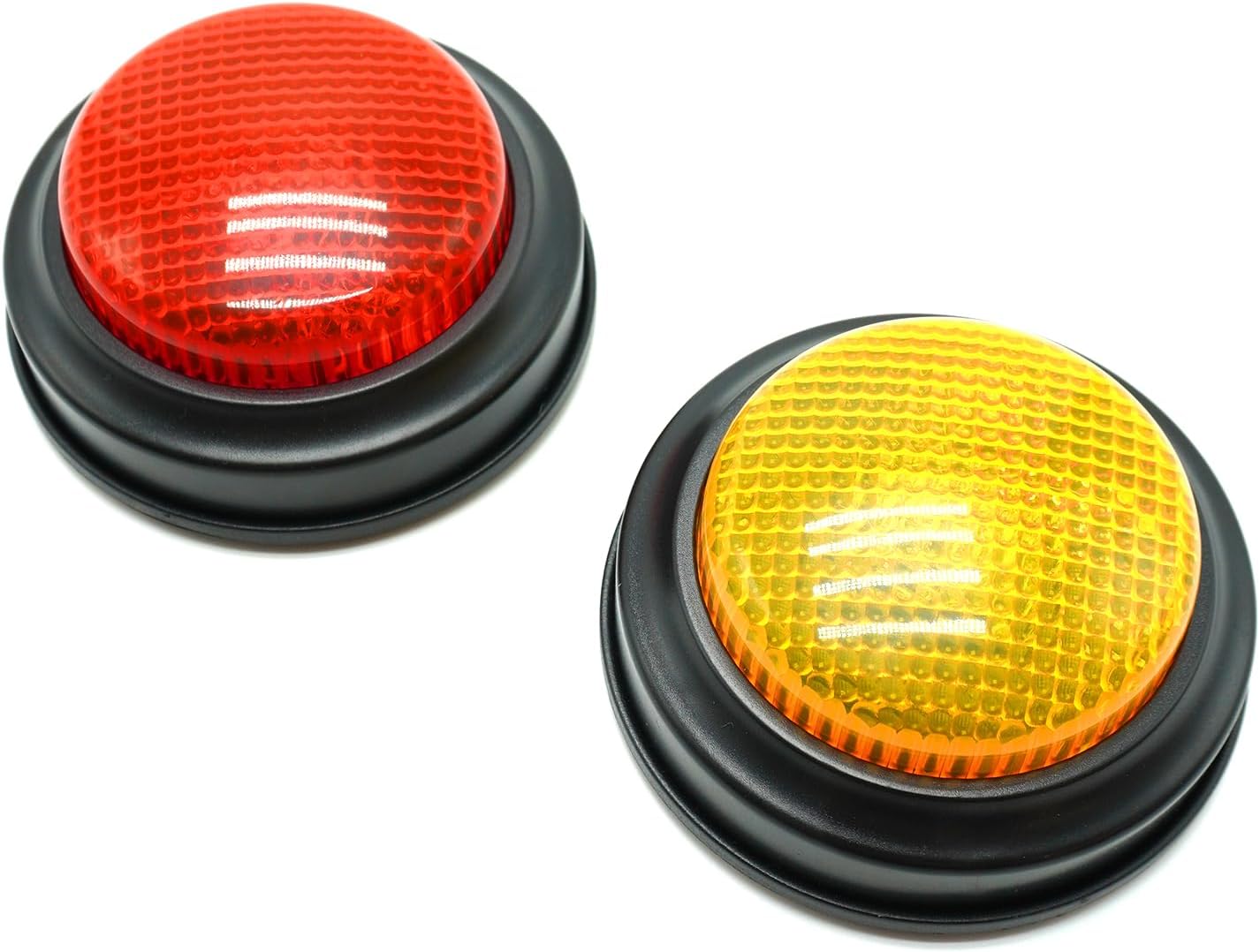 Gelabur 2-Pack Buzzers for Trivia Games, Answer Buzzers for Classroom, Family Feud Jeopardy Buzzer, Game Buzzers with Lights and Sound for Classroom