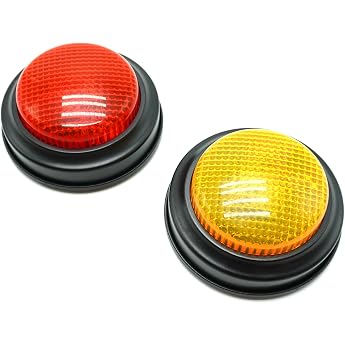 Gelabur 2 Pack Quiz Buzzer Answer Buzzer for Classroom Family Feud Danger Buzzer with Lights and Sound for Classroom Game Show Buzzer Buttons