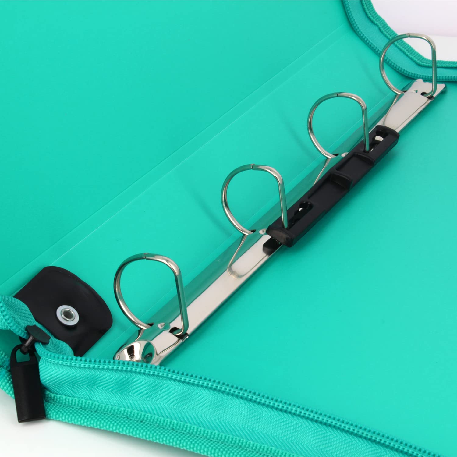 Classeur A4+ Grafoplás Menthe Pastel - 4 Anneaux 25mm, Fermeture éclair - Multiline