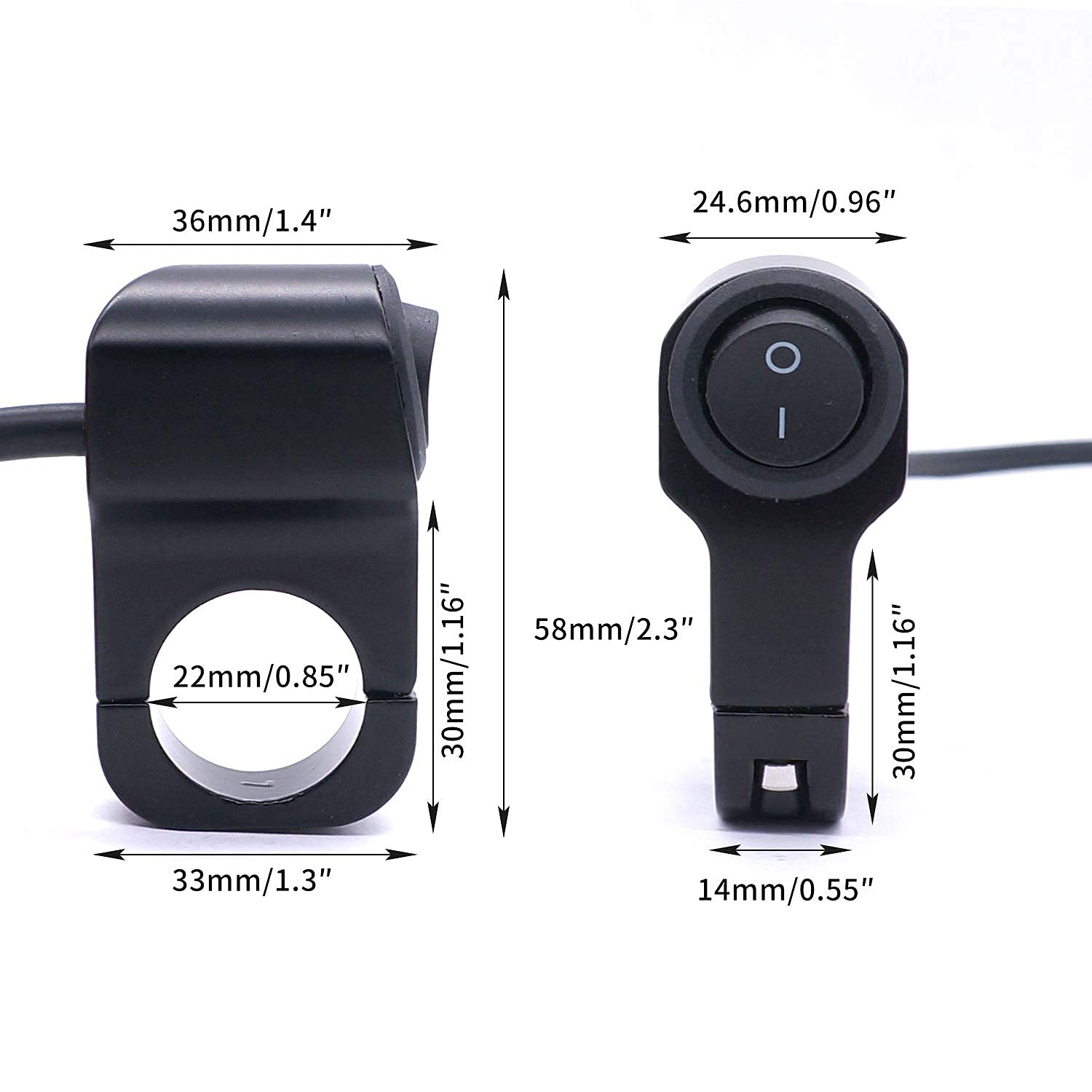 INFRI Bouton poussoir pour guidon de moto ATV 12 V