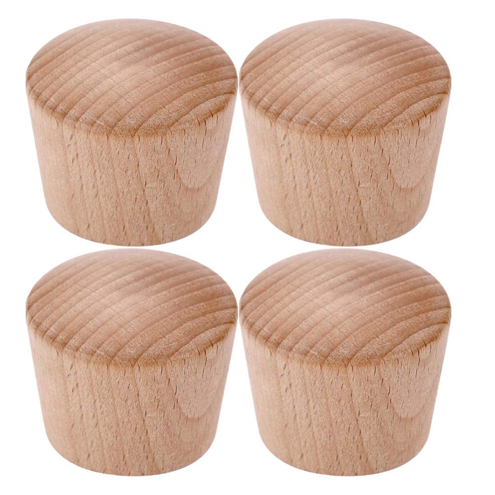 Hemoton Light Wooden Pot Lid Knobs Universal Kitchen Cookware Lid Replacement Knobs Casserole Kettle Cover Glass Saucepan Lid Pot Holding Handles 4Pcs (M6 Color)