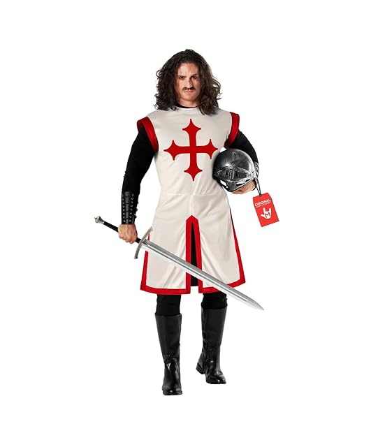 Morph Disfraz Templario Hombre, Disfraz Medieval Halloween Hombre, XXL