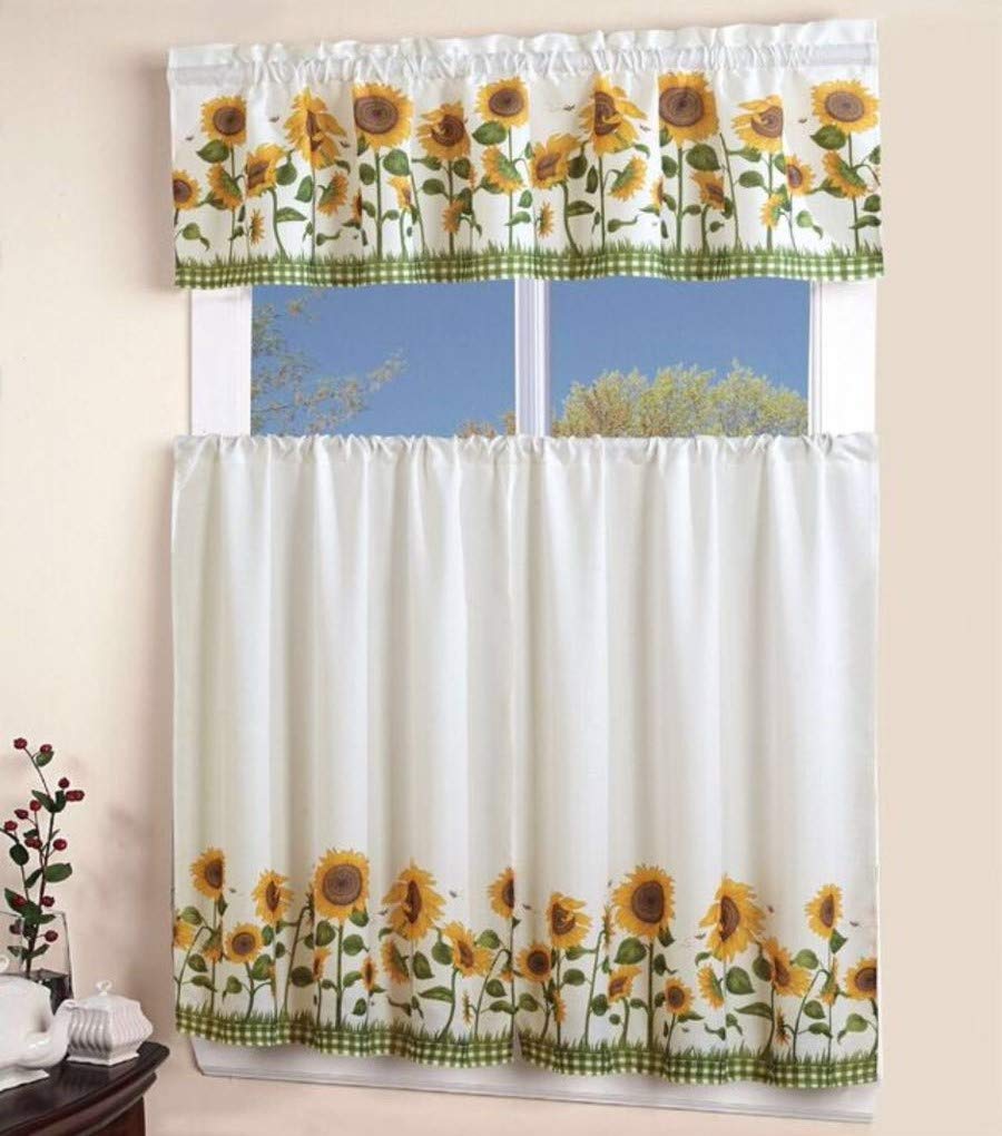 Sunflower Kitchen Curtains Valances Curtains & Drapes 2023