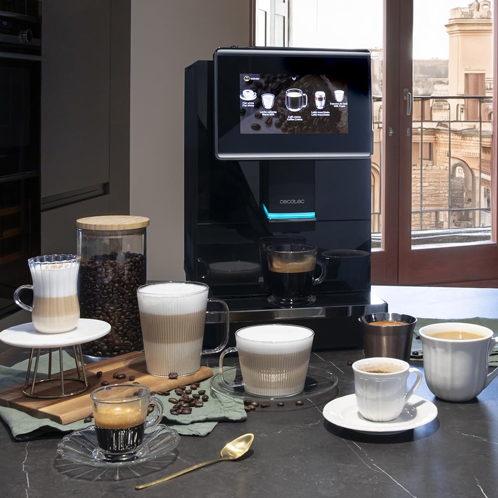 Cecotec Macchina da Caffè Superautomatica Touch Cremmaet OCS. 1500W, 19 Bar, Schermo TFT, Sistema Thermoblock, Pulizia Automatica, Serbatoio da 400g di Chicchi di Caffè, 2L di Acqua e 600ml di Latte