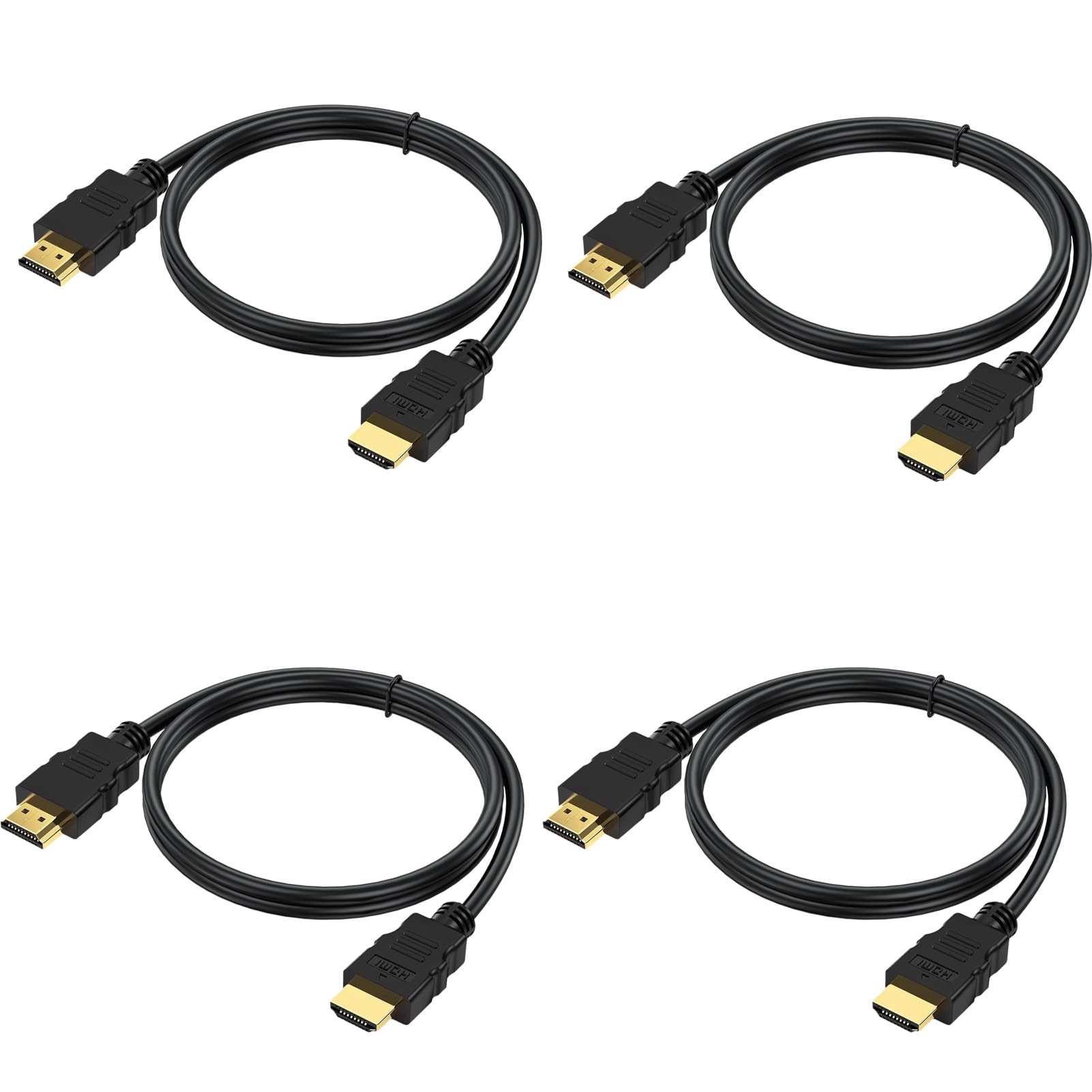 HDMI Cable 4 FT 4-Pack, 4K HDMI 2.0 Cable 4FT, Shielded HDMI 2.0 CL3 Rated Cord for Smart Monitor with Streaming TV, 4K, 1080P@144Hz,ARC & CL3 Rated |