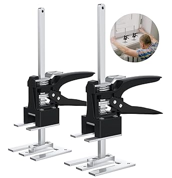 Labor Saving arm Tool-12 inch Portable Height Adjustable Labor-Saving arm Lift Jack,Precision Clamping Hand Tool Device for Drywall,Tile Locator,Furniture,Door Lifter,Cabinet Install(2PCS)