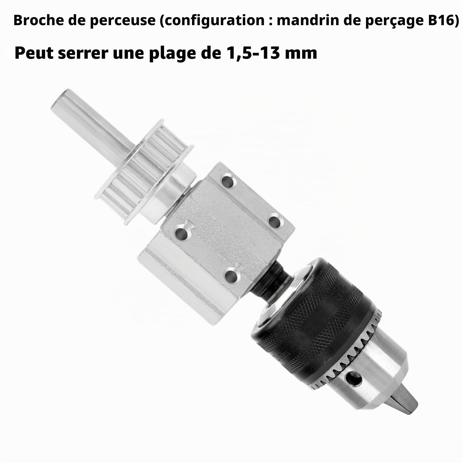 Perceuse De Table Broche Non Alimentée, perceuse d'établi 1,5-13 mm broche non entraînée ensemble de broche de scie circulaire d'établi pour la découpe et le polissage indépendants(B16)