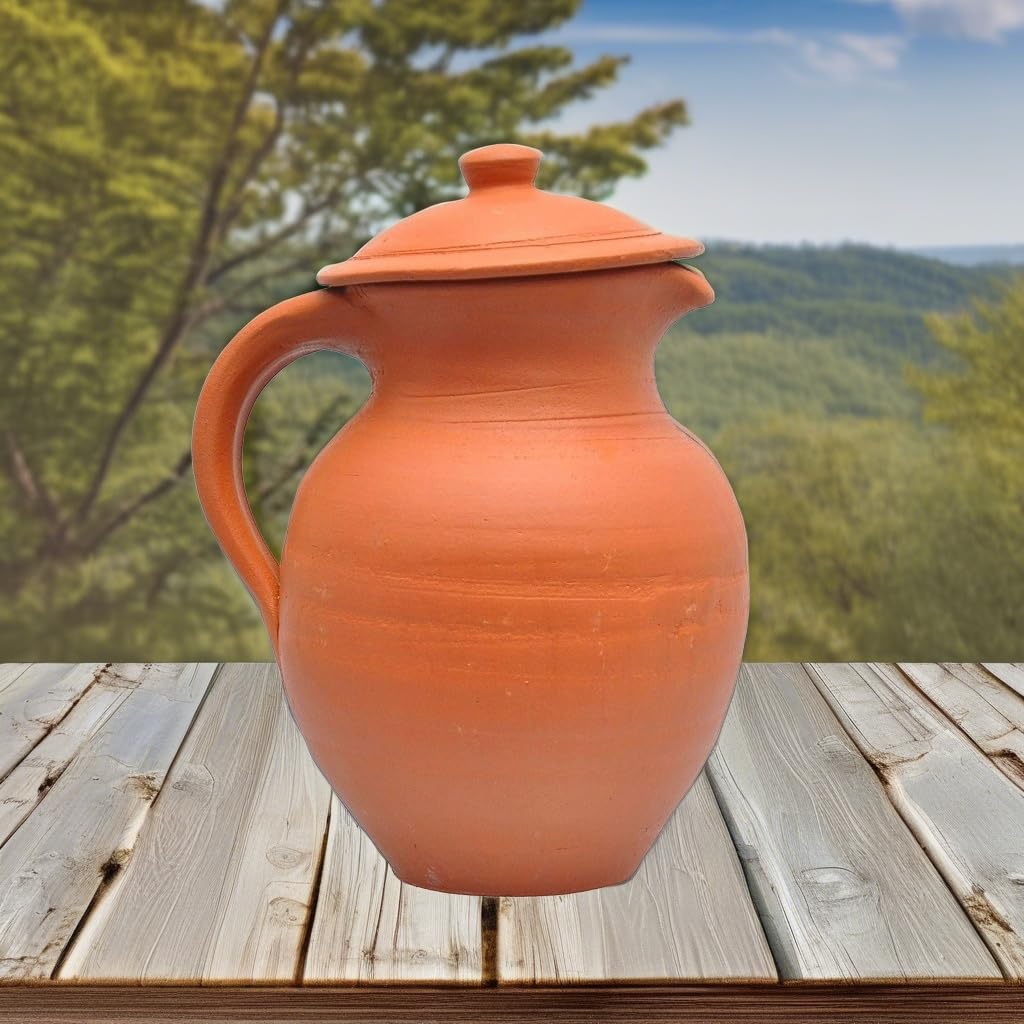 Amazon | Odishabazaar 手作りテラコッタ粘土 水差し 1000ml 健康効果